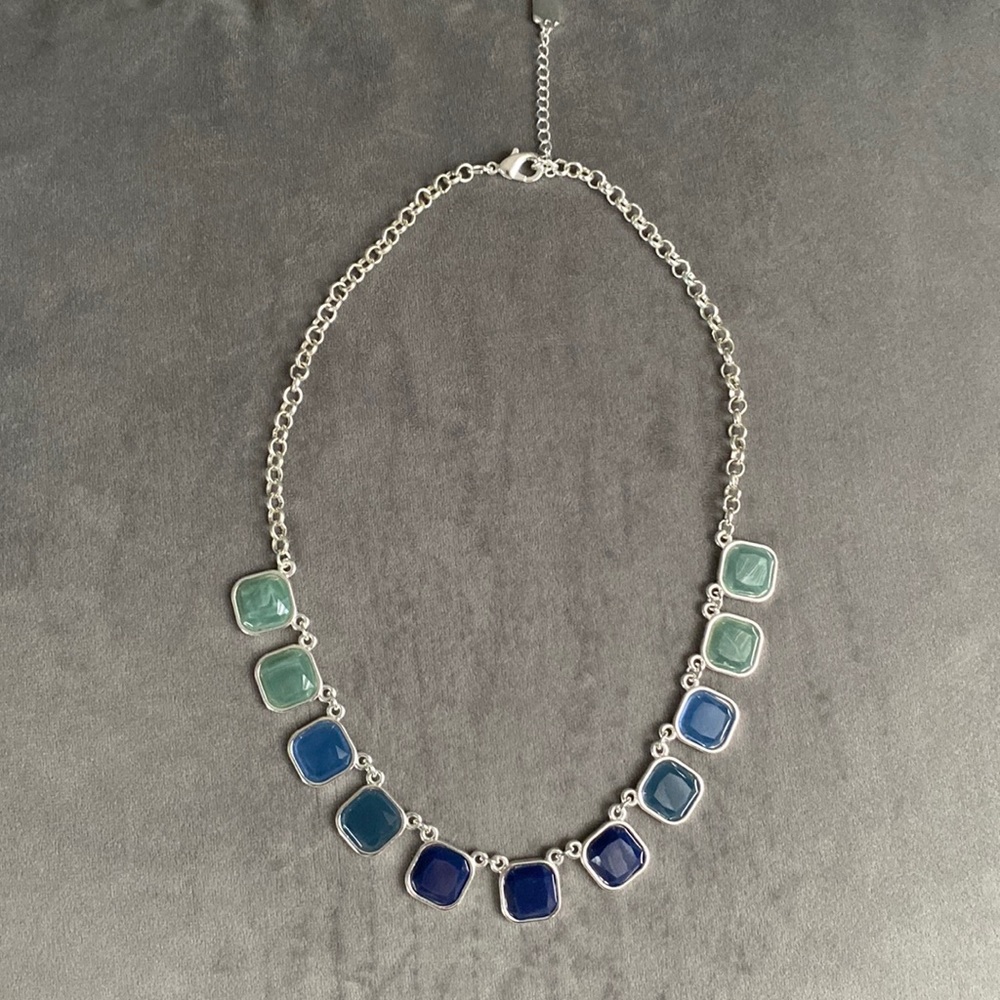 Blue Green Ombré Statement Necklace